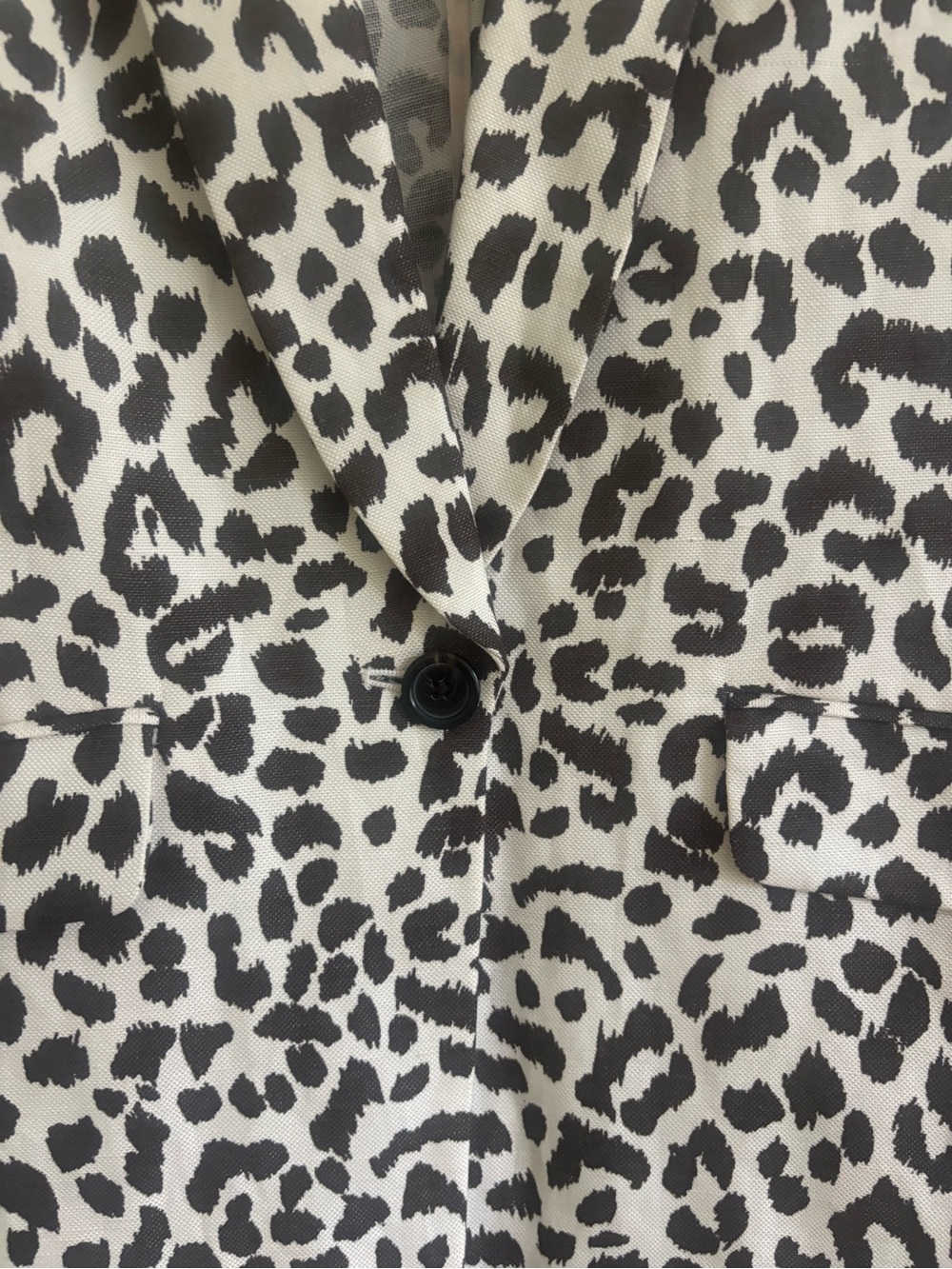 J. Crew Cream and Black Leopard Print Lightweight Blazer, Size 6 - Picture 3 of 15